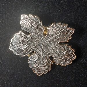 Western GERMANY Gold and Silver Leaf Brooch PIN vintage